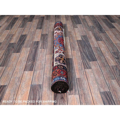 Kazak Wool Hand Knotted Rug Blue 4.2x6.2 -O0602