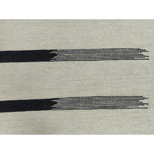 Flat Weave Wool Hand Woven Rug Black No Border 12.0X15.1 -O060302