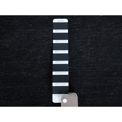 Flat Weave Wool Hand Woven Rug Black No Border 12.0X15.1 -O060302