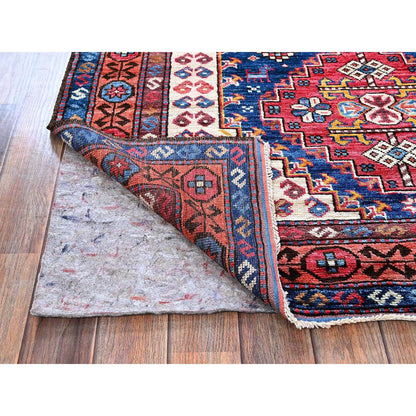 Kazak Wool Hand Knotted Rug Blue 4.0x6.1 -O0603