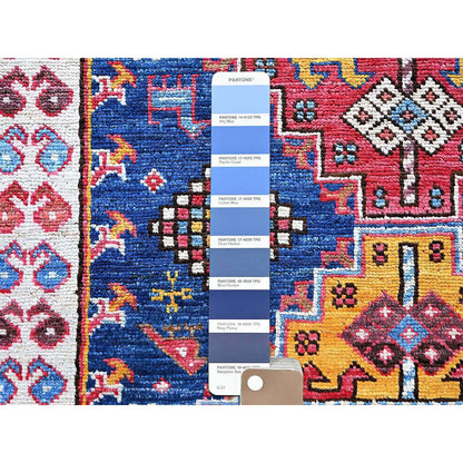 Kazak Wool Hand Knotted Rug Blue 4.0x6.1 -O0603