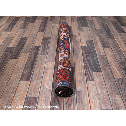 Kazak Wool Hand Knotted Rug Blue 4.0x6.1 -O0603