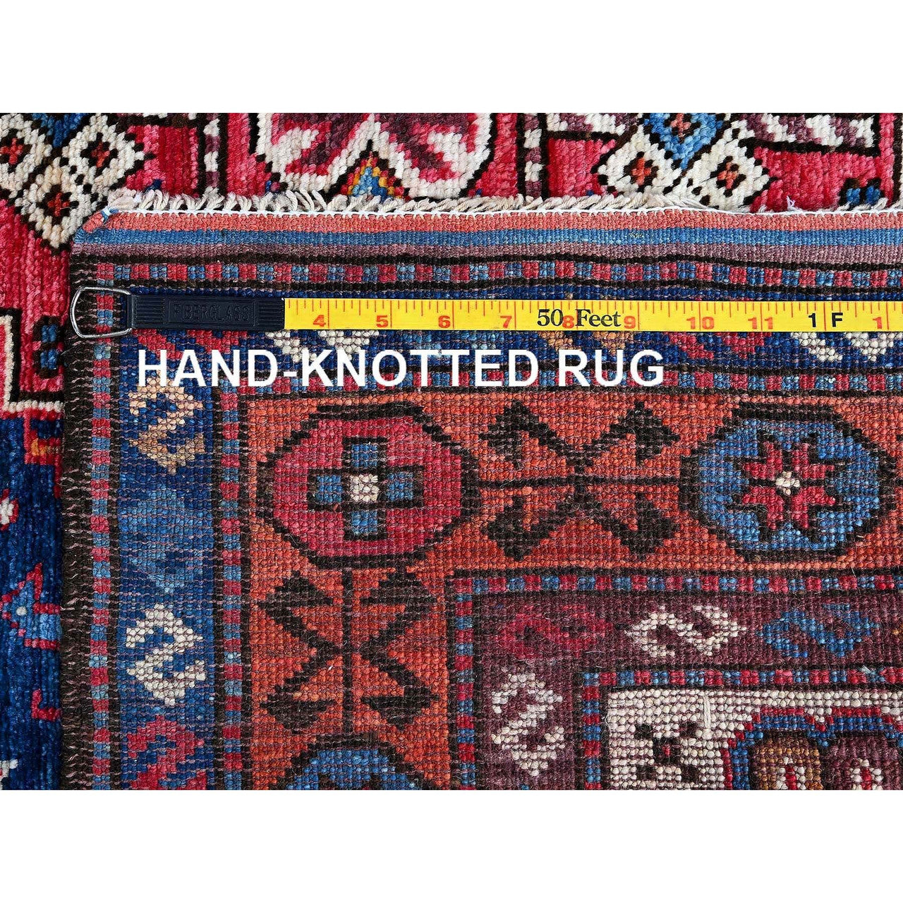 Kazak Wool Hand Knotted Rug Blue 4.0x6.1 -O0603