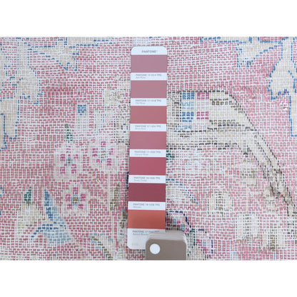 Overdyed & Vintage Worn Wool Hand Knotted Rug Red No Border 1.10X3.4 -O060462
