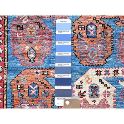 Kazak Wool Hand Knotted Rug Blue 4.4x5.9 -O0604