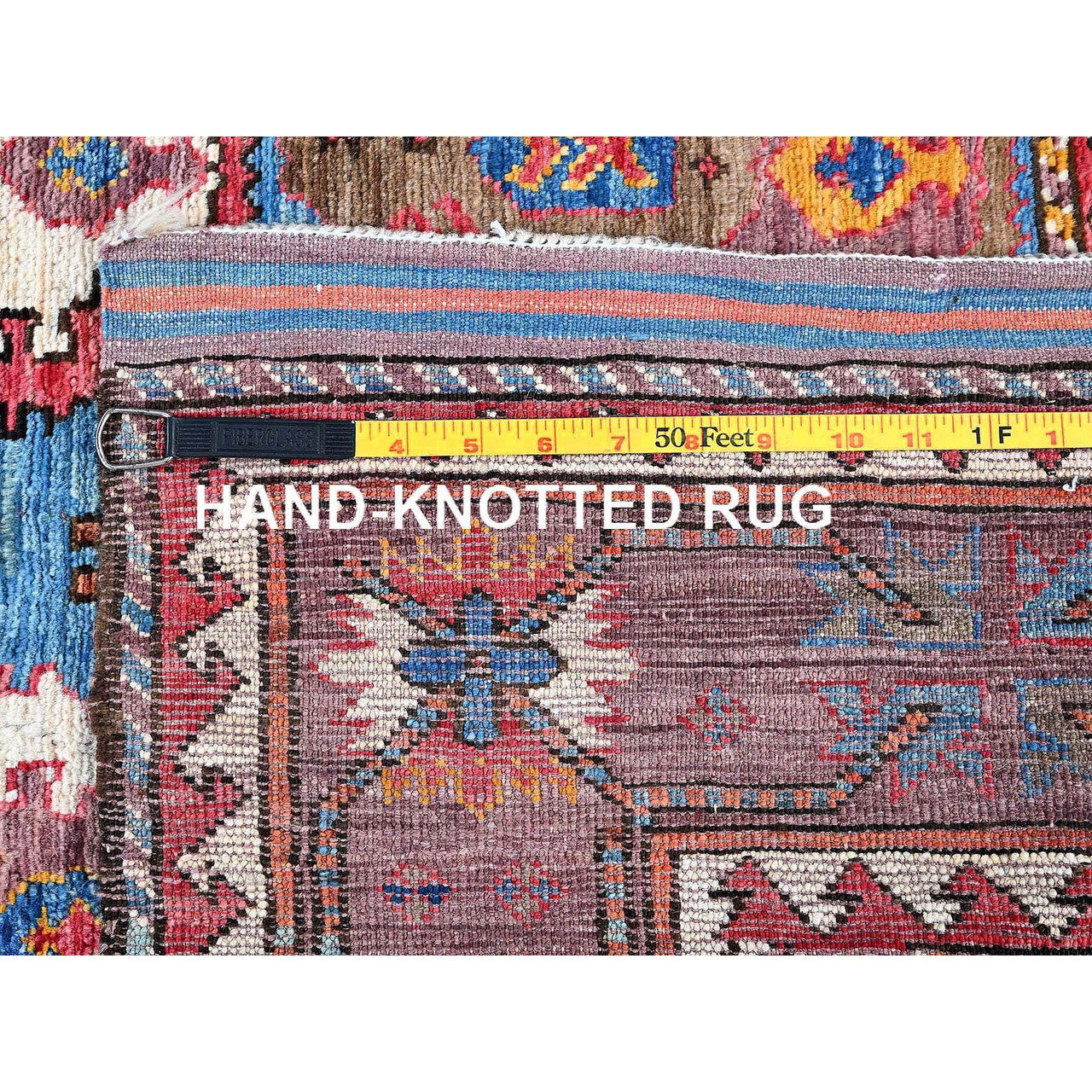Kazak Wool Hand Knotted Rug Blue 4.4x5.9 -O0604