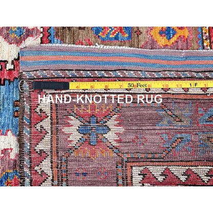 Kazak Wool Hand Knotted Rug Blue 4.4x5.9 -O0604