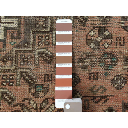 Overdyed & Vintage Worn Wool Hand Knotted Rug Brown Brown 4.4X7.5 -O060551