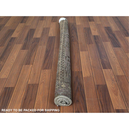 Overdyed & Vintage Worn Wool Hand Knotted Rug Beige Beige 4.5X7.2 -O060553