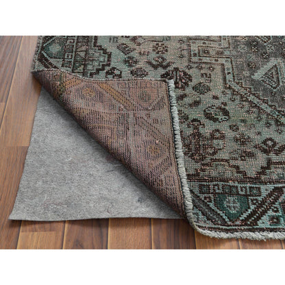 Overdyed & Vintage Worn Wool Hand Knotted Rug Grey Gray 5.0X8.0 -O060599