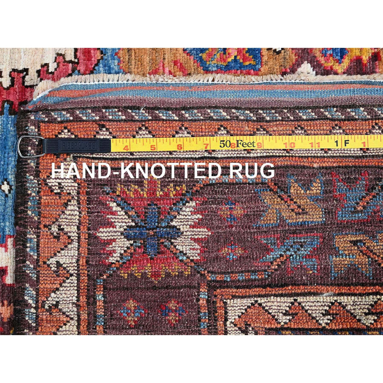 Kazak Wool Hand Knotted Rug Blue 4.5x5.10 -O0605