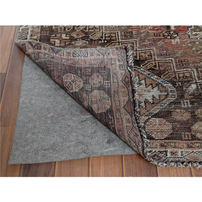 Overdyed & Vintage Worn Wool Hand Knotted Rug Brown Brown 4.8X7.10 -O060622