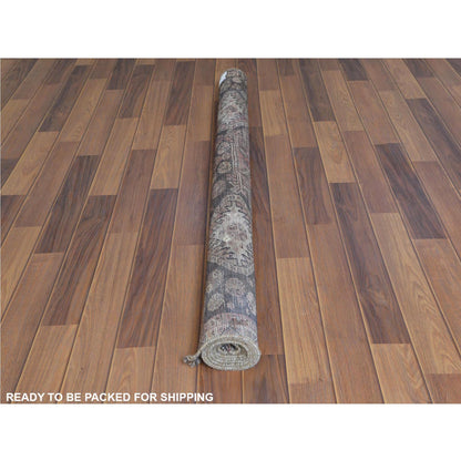 Overdyed & Vintage Worn Wool Hand Knotted Rug Brown Brown 4.8X7.10 -O060622