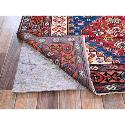 Kazak Wool Hand Knotted Rug Blue 4.1x5.9 -O0606