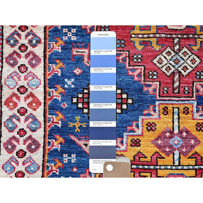 Kazak Wool Hand Knotted Rug Blue 4.1x5.9 -O0606