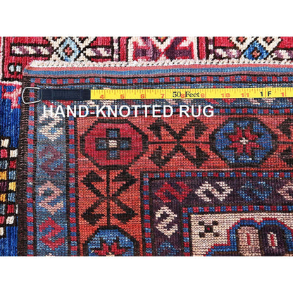 Kazak Wool Hand Knotted Rug Blue 4.1x5.9 -O0606