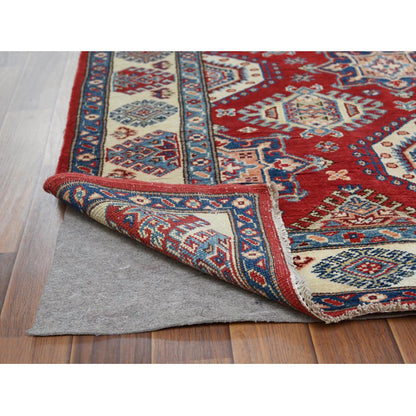 Kazak Wool Hand Knotted Rug Red Ivory 4.0X5.9 -O060741