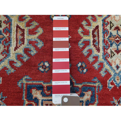 Kazak Wool Hand Knotted Rug Red Ivory 4.0X5.9 -O060741