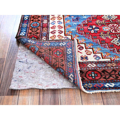 Kazak Wool Hand Knotted Rug Blue 4.2x6.3 -O0607