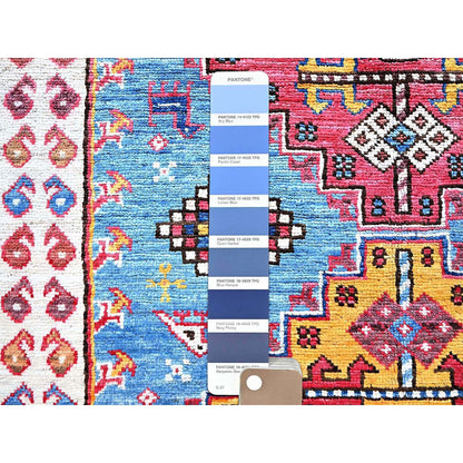 Kazak Wool Hand Knotted Rug Blue 4.2x6.3 -O0607