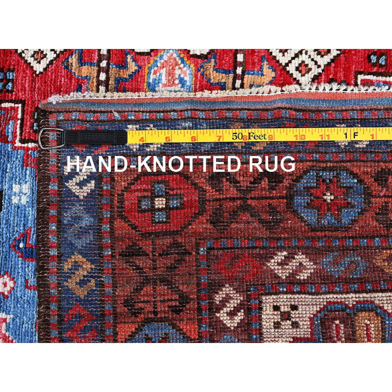 Kazak Wool Hand Knotted Rug Blue 4.2x6.3 -O0607