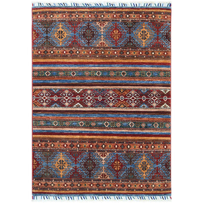 Kazak Wool Hand Knotted Rug Red No Border 3.5X5.0 -O060834