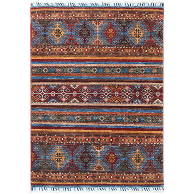 Kazak Wool Hand Knotted Rug Red No Border 3.5X5.0 -O060834