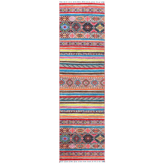 Kazak Wool Hand Knotted Rug Grey No Border 2.9X9.9 -O060843