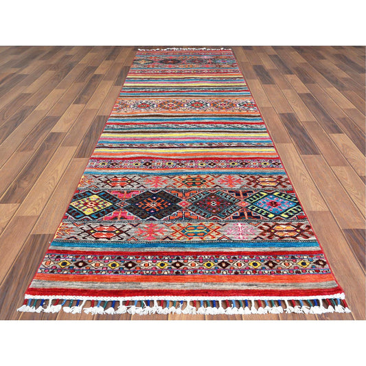 Kazak Wool Hand Knotted Rug Grey No Border 2.9X9.9 -O060843