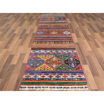 Kazak Wool Hand Knotted Rug Red No Border 2.9X9.9 -O060844