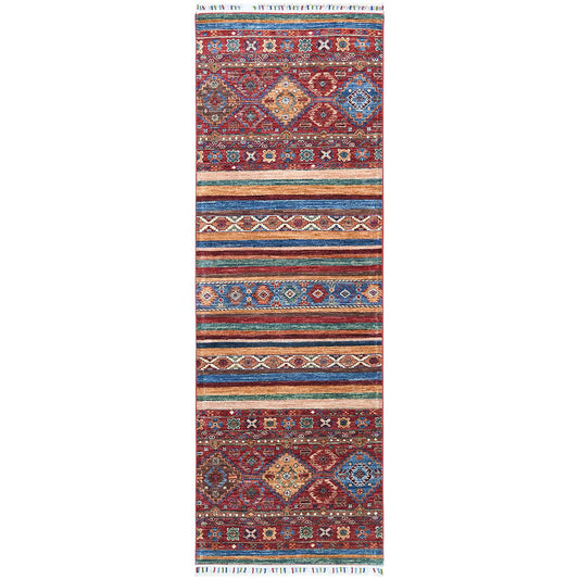 Kazak Wool Hand Knotted Rug Red No Border 2.8X8.1 -O060847