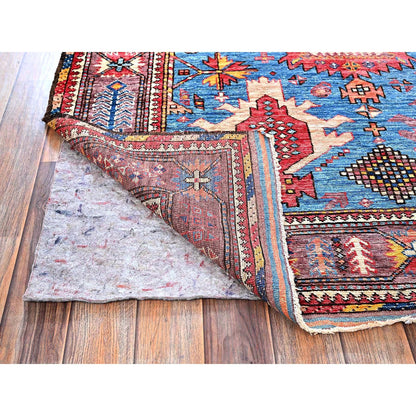 Kazak Wool Hand Knotted Rug Blue 4.3x5.7 -O0608