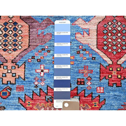 Kazak Wool Hand Knotted Rug Blue 4.3x5.7 -O0608