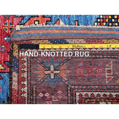 Kazak Wool Hand Knotted Rug Blue 4.3x5.7 -O0608