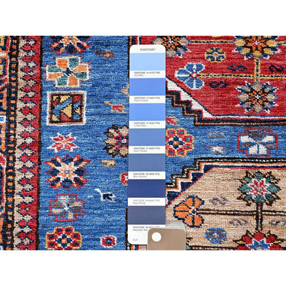Kazak Wool Hand Knotted Rug Blue 4.3x5.3 -O0610