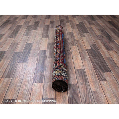 Kazak Wool Hand Knotted Rug Blue 4.3x5.3 -O0610