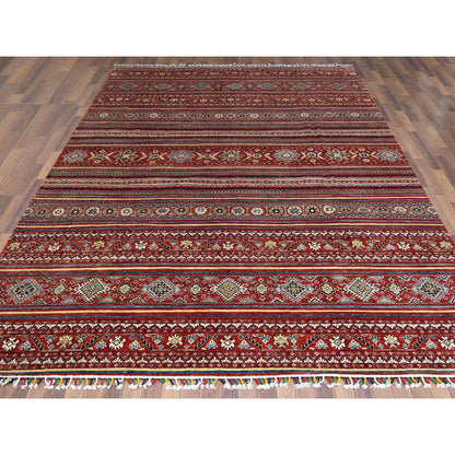 Kazak Wool Hand Knotted Rug Red No Border 9.10X13.5 -O061130