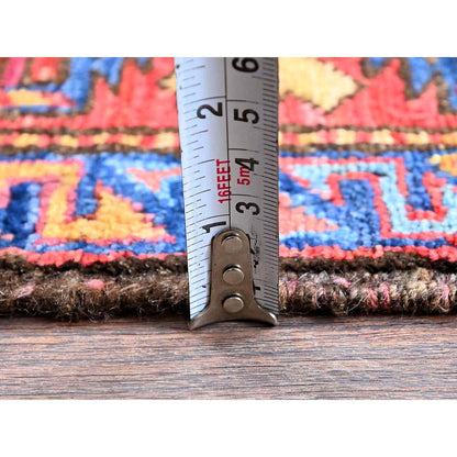 Kazak Wool Hand Knotted Rug Brown 4.1x5.10 -O0611