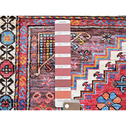 Kazak Wool Hand Knotted Rug Ivory 4.2x5.11 -O0612