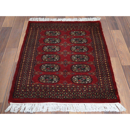 Tribal & Geometric Wool Hand Knotted Rug Red Red 2.1X2.10 -O061374