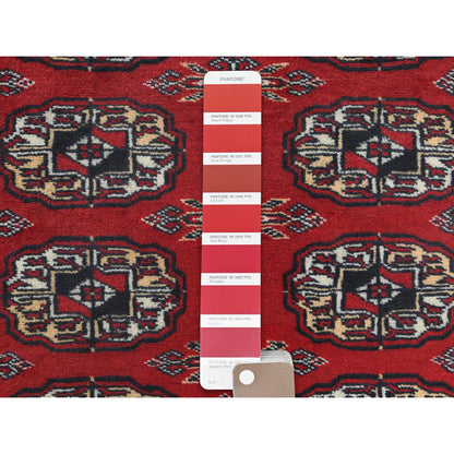 Tribal & Geometric Wool Hand Knotted Rug Red Red 2.1X2.10 -O061374