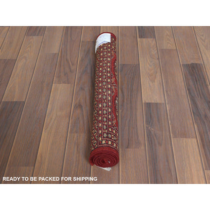 Tribal & Geometric Wool Hand Knotted Rug Red Red 2.1X2.10 -O061374