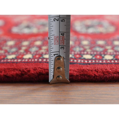 Tribal & Geometric Wool Hand Knotted Rug Red Red 2.1X2.10 -O061374