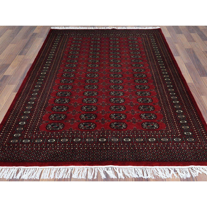 Tribal & Geometric Wool Hand Knotted Rug Red Red 5.1X7.6 -O061379