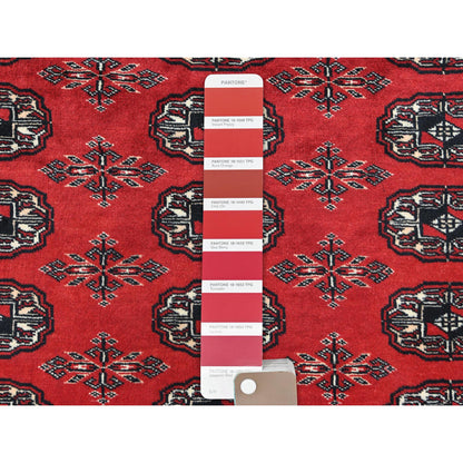 Tribal & Geometric Wool Hand Knotted Rug Red Red 5.1X7.6 -O061379
