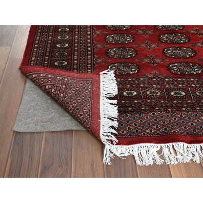 Tribal & Geometric Wool Hand Knotted Rug Red 5.1x7.9 -O061380