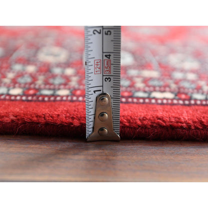 Tribal & Geometric Wool Hand Knotted Rug Red 5.1x7.9 -O061380