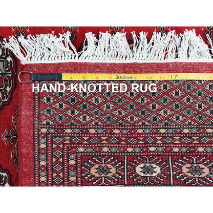 Tribal & Geometric Wool Hand Knotted Rug Red 5.1x7.9 -O061380
