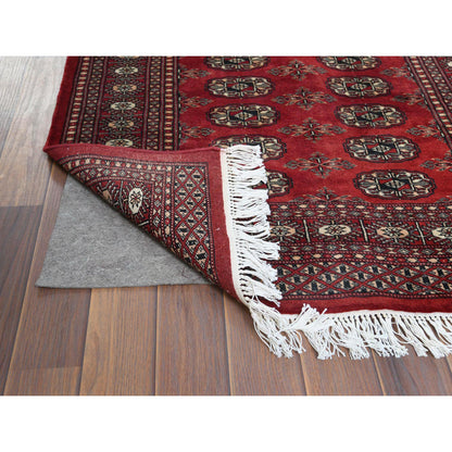 Tribal & Geometric Wool Hand Knotted Rug Red 3.1x4.10 -O061382