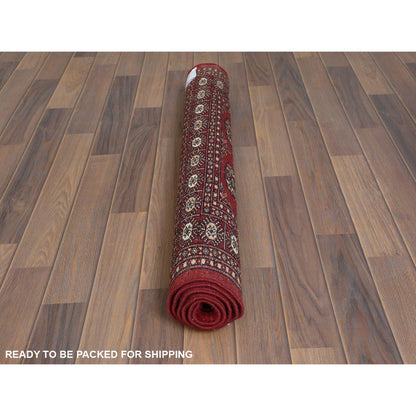 Tribal & Geometric Wool Hand Knotted Rug Red 3.1x4.10 -O061382